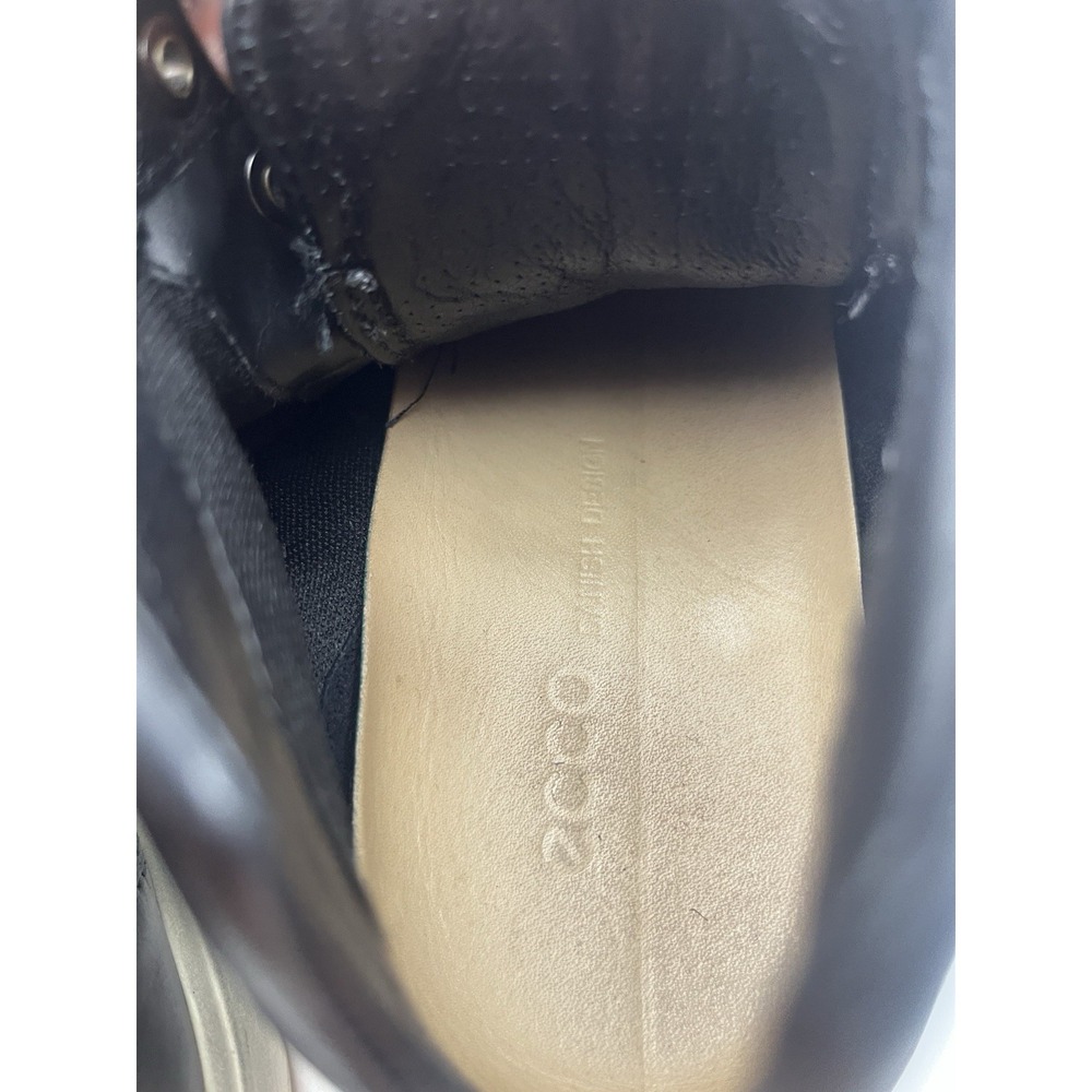 Ecco Soft 7 Mens 7 Black Leather Sneakers Lace-Up High Top Round Toe Casual - Picture 9 of 10